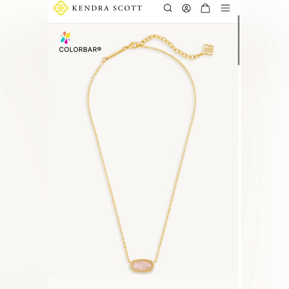 Kendra Scott Gold Necklace with Pink Stone - Picture 1 of 3